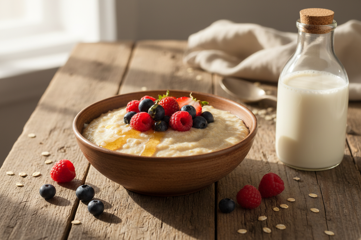 Vollkorn Griessbrei in verschiedene Geschmacksrichtungen